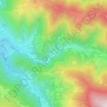 Carte topographique Ys, altitude, relief