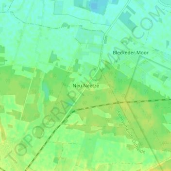 Carte topographique Neu Neetze, altitude, relief