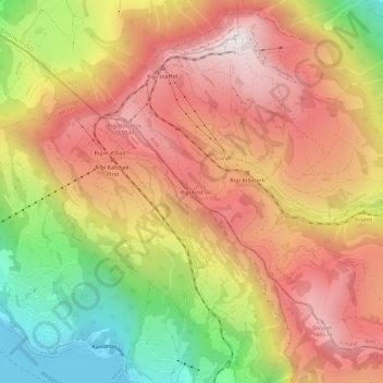 Carte topographique Rigi First, altitude, relief