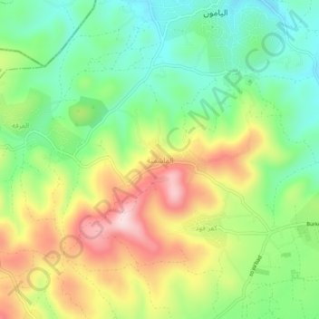 Carte topographique Hachimia, altitude, relief