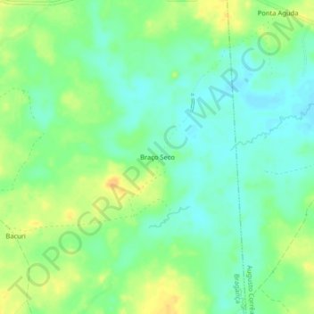 Carte topographique Braço Seco, altitude, relief