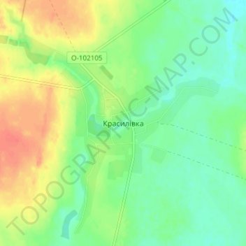 Carte topographique Krasylivka, altitude, relief