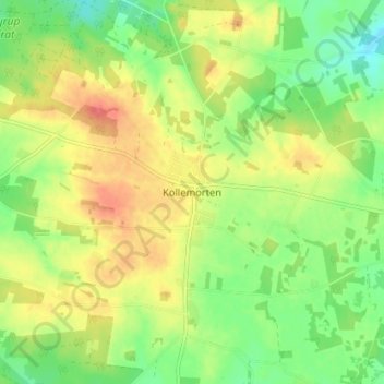 Carte topographique Kollemorten, altitude, relief