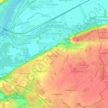 Carte topographique Le Racoupeau, altitude, relief