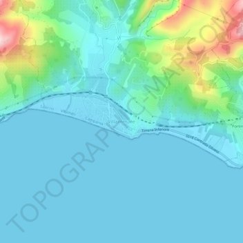 Carte topographique Villammare, altitude, relief