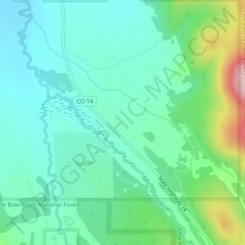 Carte topographique Gould, altitude, relief