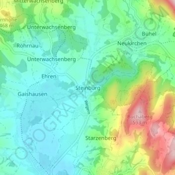 Carte topographique Steinburg, altitude, relief