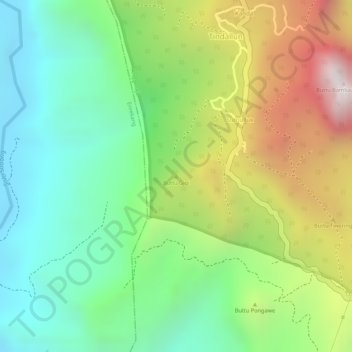 Carte topographique Buttu Gigi, altitude, relief