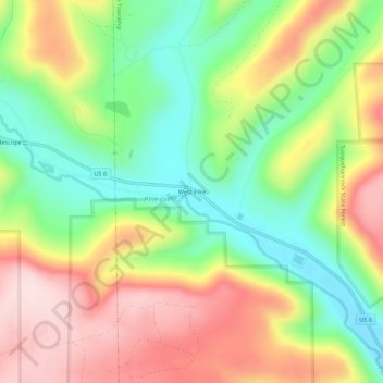 Carte topographique West Pike, altitude, relief