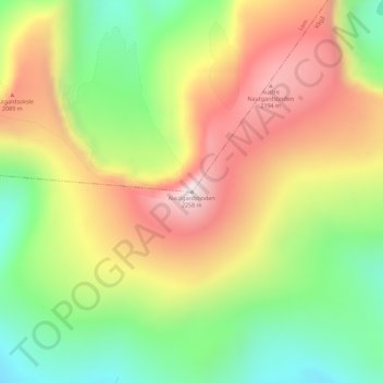 Carte topographique Nautgardstinden, altitude, relief
