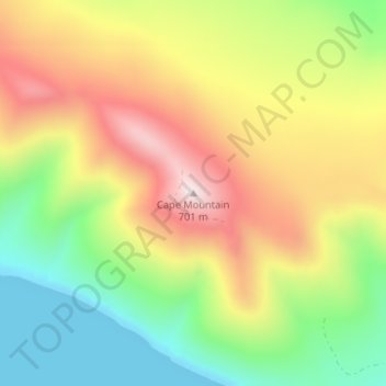 Carte topographique Cape Mountain, altitude, relief