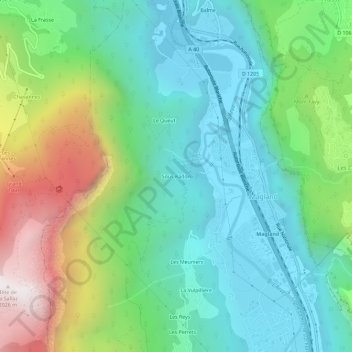 Carte topographique Sous Radon, altitude, relief