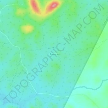 Carte topographique Roraima, altitude, relief