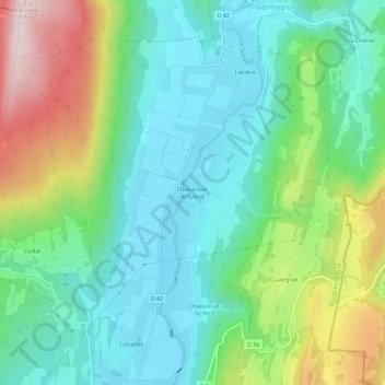 Carte topographique Chavuissiat-le-Grand, altitude, relief
