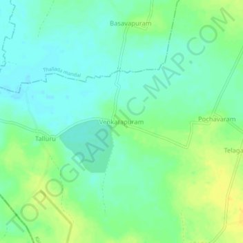 Carte topographique Venkatapuram, altitude, relief