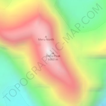 Carte topographique Meru Peak, altitude, relief