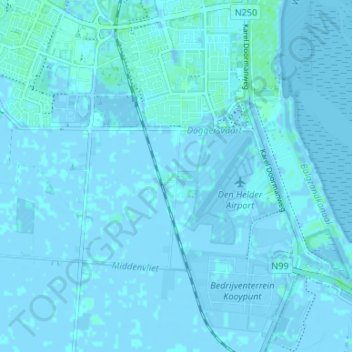 Carte topographique Friese Buurt, altitude, relief