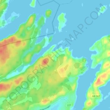 Carte topographique Kattvik, altitude, relief