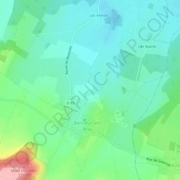Carte topographique Lieu-dit le Vieux Moulin, altitude, relief