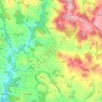 Carte topographique Neußerling, altitude, relief