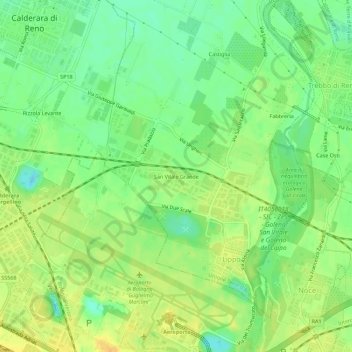 Carte topographique San Vitale Grande, altitude, relief