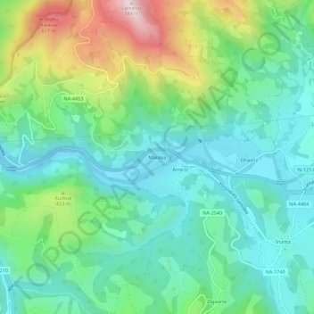 Carte topographique Mardea, altitude, relief