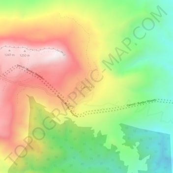 Carte topographique Çamlık, altitude, relief
