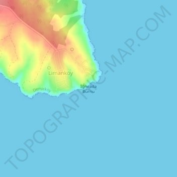 Carte topographique Cape Igneada, altitude, relief