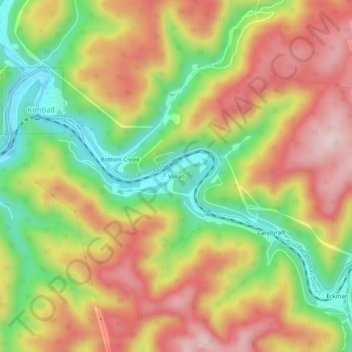 Carte topographique Vivian, altitude, relief