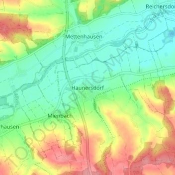 Carte topographique Haunersdorf, altitude, relief