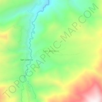 Carte topographique San Antonio, altitude, relief