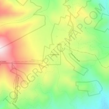 Carte topographique Greenhorn, altitude, relief