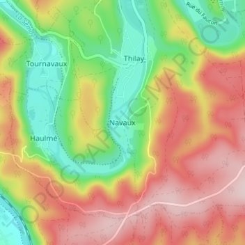 Carte topographique Navaux, altitude, relief