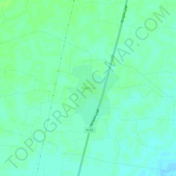 Carte topographique Mahra, altitude, relief