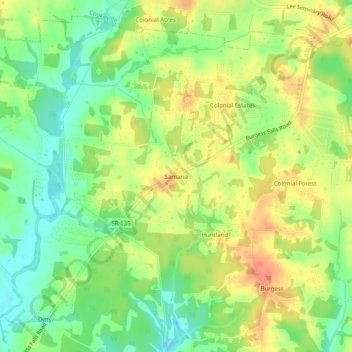 Carte topographique Samaria, altitude, relief