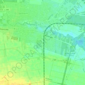 Carte topographique Kardex-Platz, altitude, relief