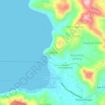 Carte topographique Orense, altitude, relief