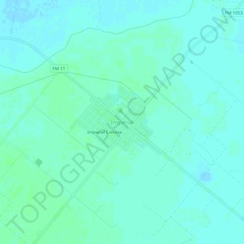 Carte topographique Imperial, altitude, relief
