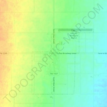 Carte topographique Dell City, altitude, relief