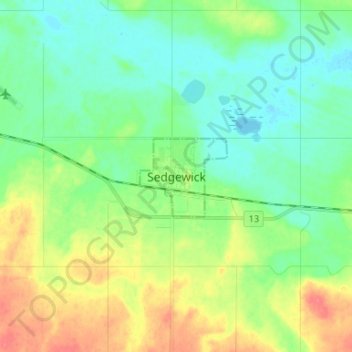 Carte topographique Sedgewick, altitude, relief