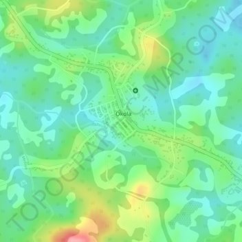 Carte topographique Centre Commercial d'okola, altitude, relief