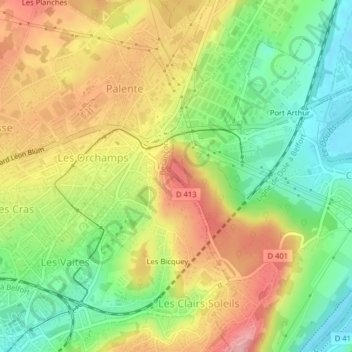 Carte topographique Fort Benoit, altitude, relief