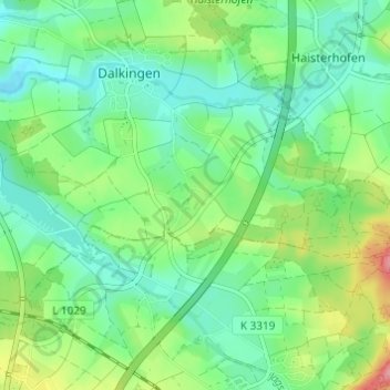 Carte topographique Weiler, altitude, relief