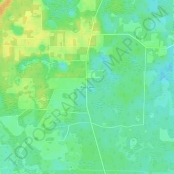 Carte topographique Bay Lake, altitude, relief