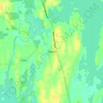 Carte topographique Partry, altitude, relief