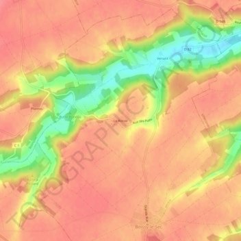Carte topographique Le Rotoir, altitude, relief