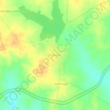 Carte topographique Atmakur, altitude, relief