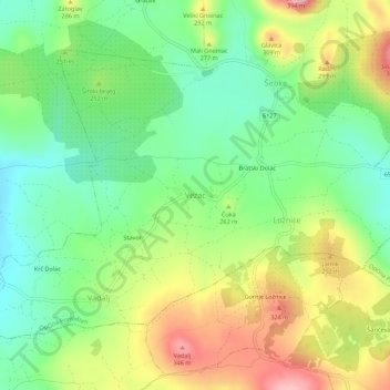 Carte topographique Vezac, altitude, relief