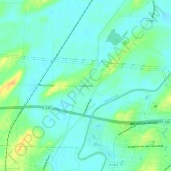 Carte topographique Severance, altitude, relief