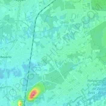 Carte topographique Korspel, altitude, relief